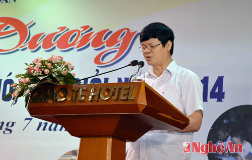 Đồng chí Lê Xuân Đại phát biểu tại buổi lễ