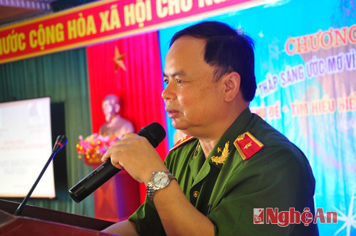 Thiếu tướng Đỗ Tá Hảo, Cục trưởng Cục C86 phát biểu đánh giá và kết luận hội thi