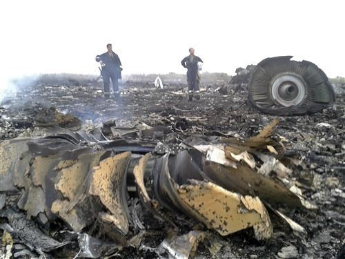 Hiện trường rơi máy bay MH17 của Malaysia Airlines. Ảnh: Reuters