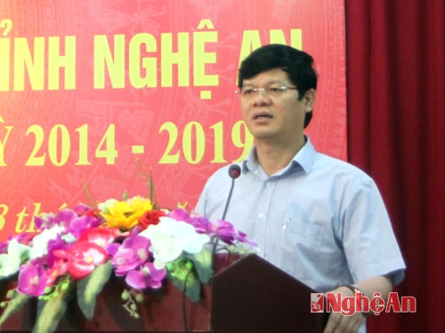 Đồng chí Lê Xuân Đại phát biểu tại hội nghị.