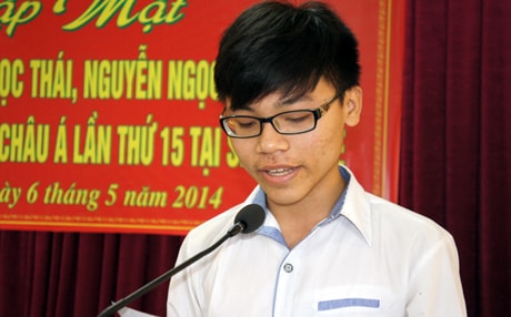 Học sinh Cao Ngọc Thái (ảnh Dantri.com.vn)