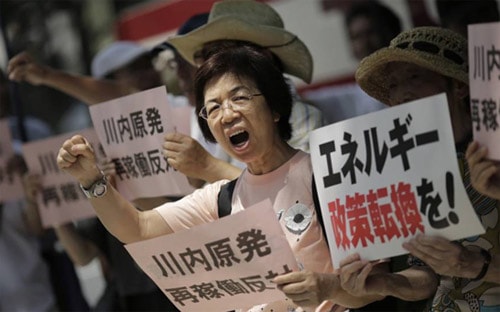 Cuộc biểu tình ở Tokyo chống tái khởi động nhà máy điện hạt nhân Sendai. (Theo Japan Times)