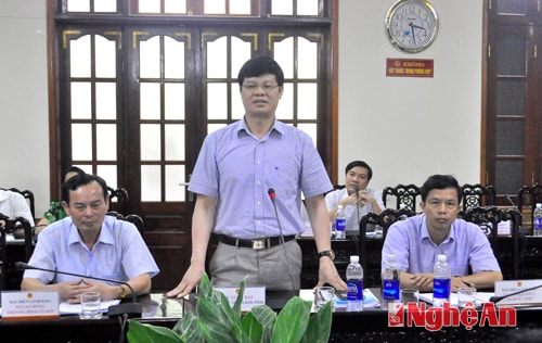 Đồng chí Lê Xuân Đại phát biểu.