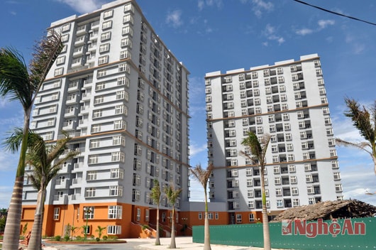 Khu nhà ở sinh viên Vinh - Trung tại phường Trung Đô sẽ đưa vào sử dụng trong năm học mới 2014 - 2015.