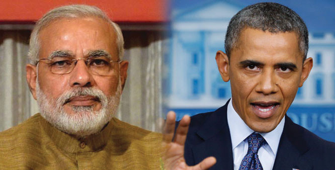 Mỹ thay đổi quan điểm đối với Thủ tướng Ấn Độ Modi (trái).