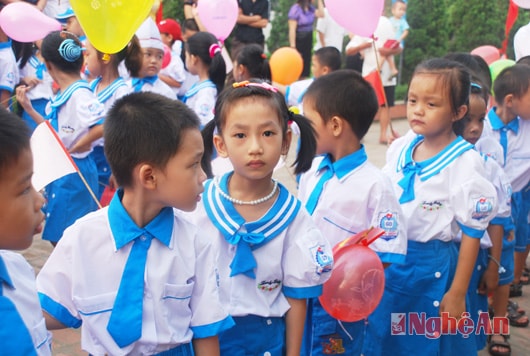 Học sinh Trường Tiểu học Bến Thủy (TP. Vinh). Ảnh: Bình An