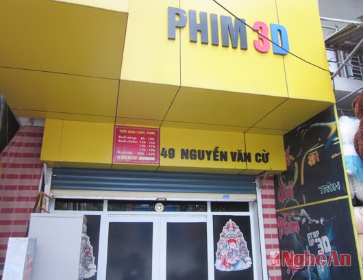 Phòng chiếu phim 3D trên đường Nguyễn Văn Cừ (Thành phố Vinh).