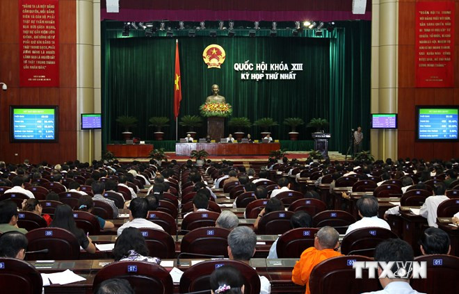 Một phiên họp toàn thể của Quốc hội. Nguồn: TTXVN