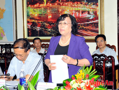 Bộ trưởng Phạm Thị Hải Chuyền kết luận tại buổi làm việc.