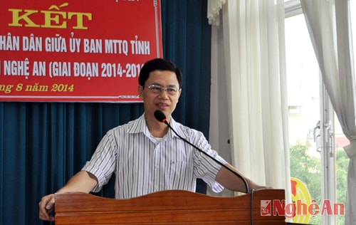 Đồng chí Nguyễn Xuân Sơn phát biểu tại lễ ký kết