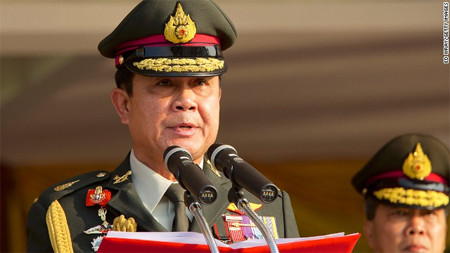  Tư lệnh lục quân Thái Lan Tướng Prayuth Chan-ocha được bầu làm thủ tướng lâm thời nước này. Ảnh: Getty Images