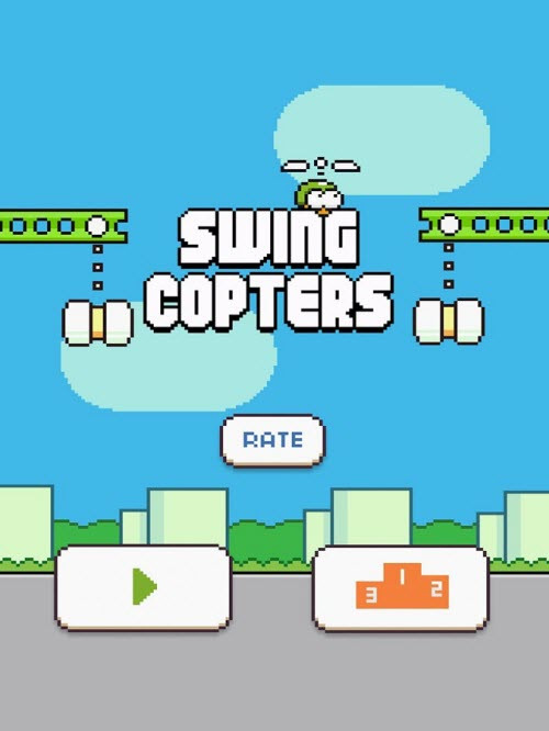 Swing Copters cực kỳ khó chơi.