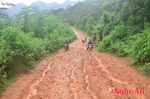 Đường vào  bản Đình Tài