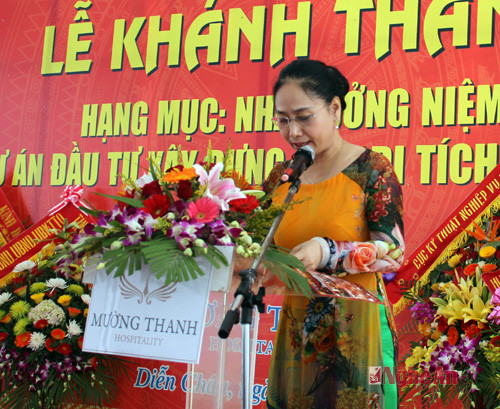 Đồng chí Đinh Thị Lệ Thanh phát biểu tại buổi lễ.