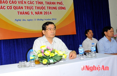 Đồng chí Bùi Đình Sâm chủ trì tại điểm cầu Nghệ An.