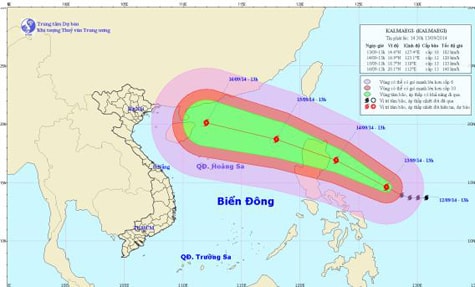  Đường đi và vị trí cơn bão