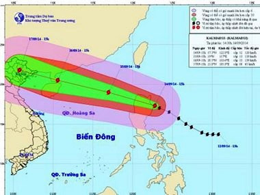 Bão Kalmaegi đã đổ bộ vào khu vực Đông Bắc đảo Luzon, Philippine (Nguồn: Trung tâm dự báo khí tượng Thủy văn Trung ương) 
