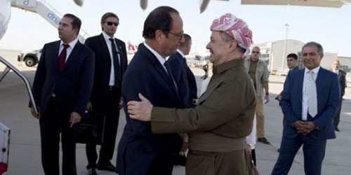 Thứ sáu ngày 12 tháng 9, Tổng thống Francois Hollande gặp mặt Tổng thống Iraq tại Baghdad / Ảnh: Alain Jocard.