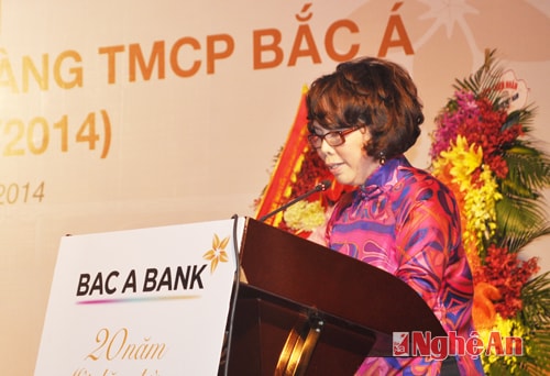 Bà Thái Hương – Phó Chủ tịch HĐQT, Tổng GĐ Ngân hàng TMCP Bắc Á phát biểu