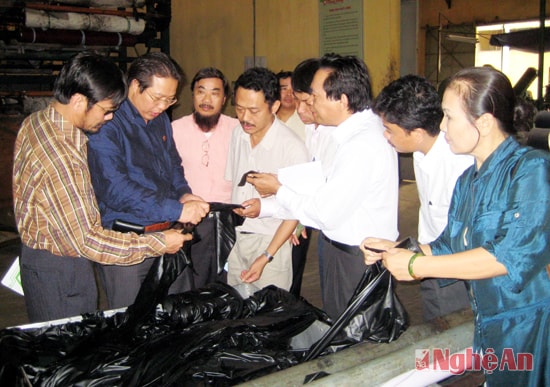 Hội viên Hội DN Nghệ Tĩnh tại TP. Hồ Chí Minh tham quan Công ty CP nhựa Rạng Đông.Ảnh: P.v