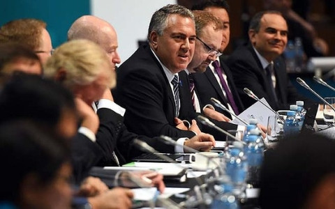 Bộ trưởng Tài chính Australia Joe Hockey phát biểu tại Hội nghị. Ảnh: AFP