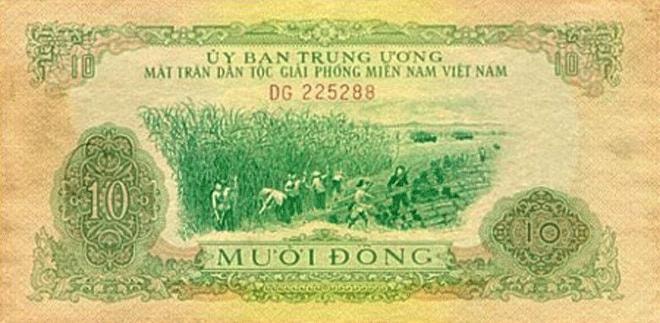 Tờ 10 đồng in hình vụ thu hoạch mía