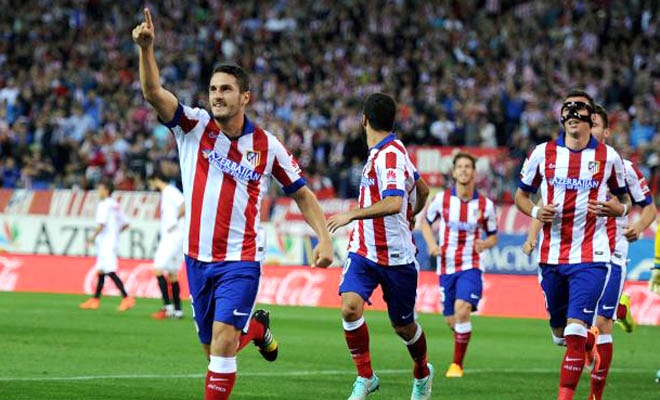 Các cầu thủ Atletico Madrid ăn mừng bàn thắng. Ảnh: Internet