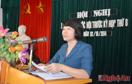 Đại biểu Vi Thị Hương báo cáo một số nội dung liên quan đến kỳ họp thứ 8, Quốc hội Khóa 13 sắp tới