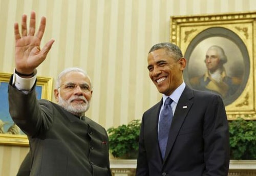 Thủ tướng Ấn Độ Narendra Modi (trái) và Tổng thống Mỹ B. Obama. Nguồn: Reuters