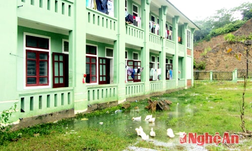 Sân Bệnh viện Đa khoa Tương Dương như bãi rác thải.