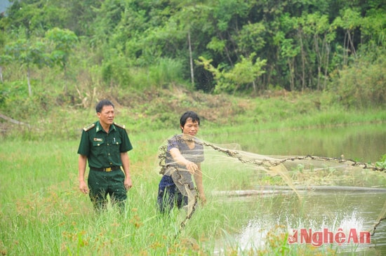 Mô hình nuôi cá ao cũng đang được chú trọng phát triển ở bản Yên Sơn