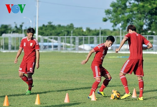 U19 Việt Nam miệt mài luyện tập trên đất Myanmar. Ảnh: VOV