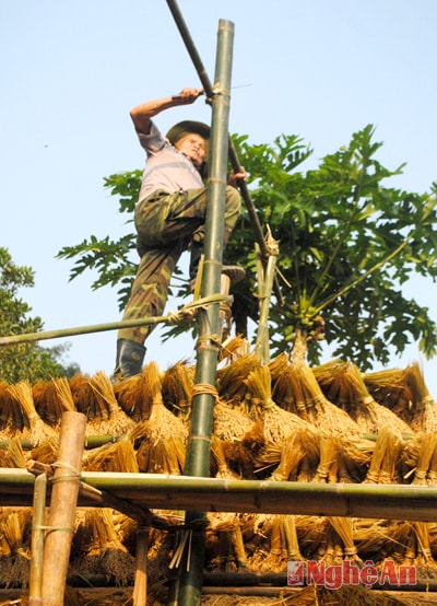 Xây dựng kép lúa để đựng lúa. Đây là phương pháp phơi lúa đặc trưng của đồng bào dân tộc Thái. Với phương pháp này, vừa phơi lúa, vừa bảo quản được lúa luôn ở trạng thái khô thoáng.