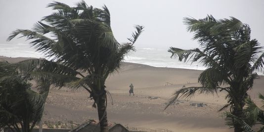 Bão Hudhud đổ bộ vào bờ biển Ấn Độ hôm 12 tháng 19. Ảnh: STRINGER