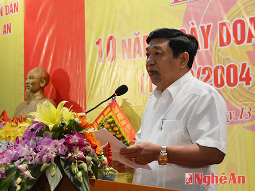 Đồng chí Nguyễn Xuân Đường phát biểu tại buổi lễ