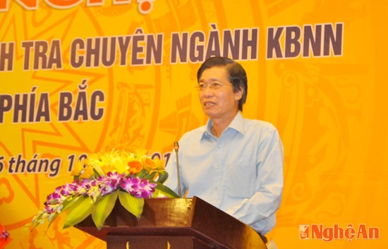 Đồng chí Trần Quốc Vinh- Phó Tổng Giám đốc KBNN phát biểu khai mạc