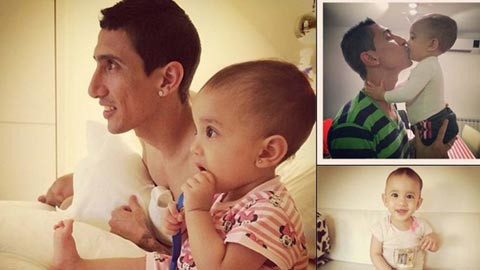 Di Maria rất yêu thương con gái nhỏ Mia