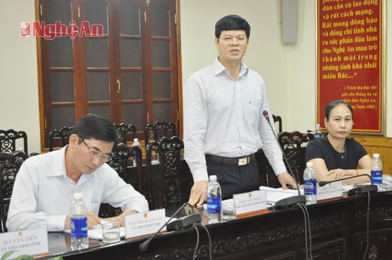 Phó Chủ tịch UBND tỉnh Lê Xuân Đại nêu ý kiến tại cuộc họp