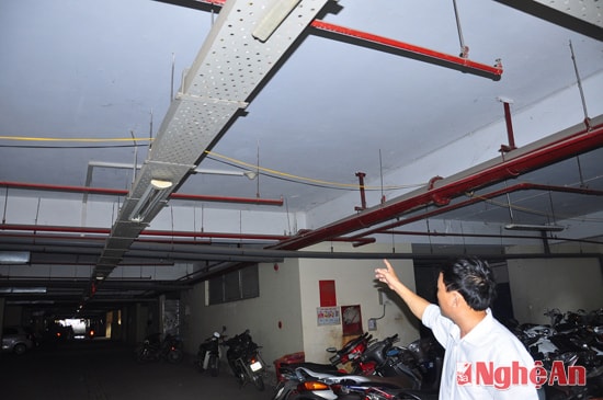 Hệ thống dẫn nước cứu hỏa ở đình chính chợ Vinh