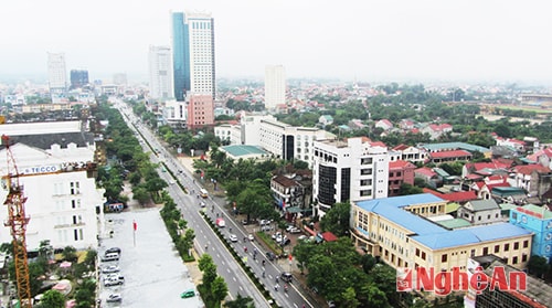 Thành phố Vinh nhìn từ tầng 18, tòa nhà Tecco