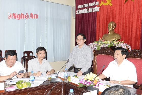 Phó Chủ tịch UBND tỉnh Đinh Viết Hồng phát biểu tại cuộc làm việc