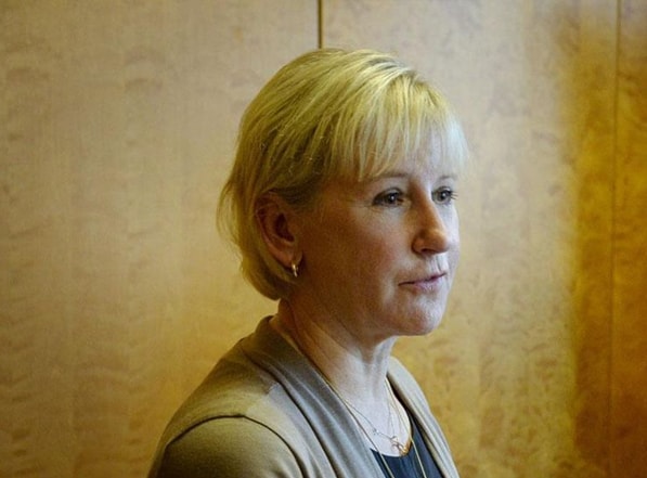 Bà Margot Wallstrom Bộ trưởng Bộ ngoại giao Thụy Điển hôm 8 tháng 10 năm 2014 tại Helinski. Ảnh: AFP 