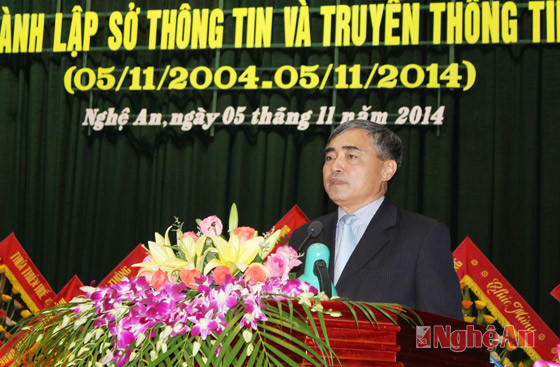 Đồng chí Nguyễn Minh Hồng - Thứ trưởng Bộ TT&TT phát biểu chúc mừng