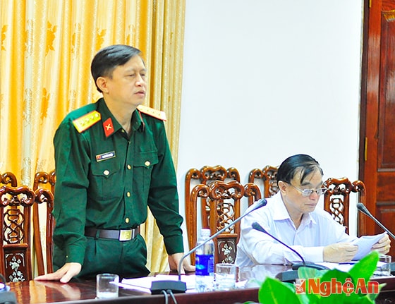 Đại diện Bộ CHQS tỉnh phát biểu ý kiến