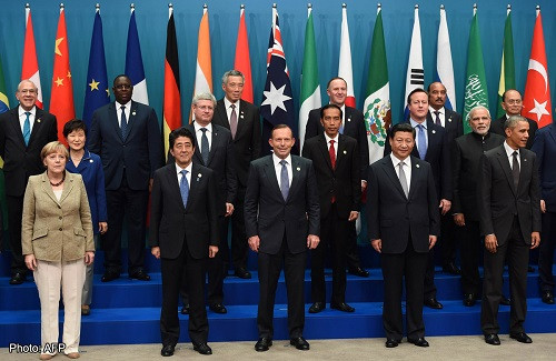 Các nhà lãnh đạo tham dự hội nghị thượng đỉnh G20 tại Brisbane, Úc. Ảnh: AFP 