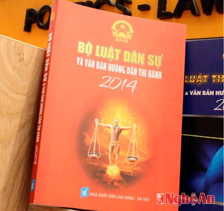 Bìa cuốn sách “Bộ Luật Dân sự và văn bản hướng dẫn thi hành” của Nhà xuất bản Lao động - Xã hội.