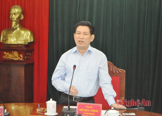 Bí thư Tỉnh ủy Hồ Đức Phớc kết luận tại phiên làm việc