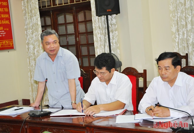 Đồng chí Lê Bá Hùng - Trưởng Ban tuyên giáo Tình ủy phát biểu