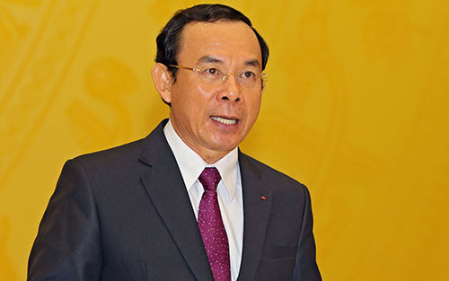 Bộ trưởng, Chủ nhiệm Văn phòng Chính phủ Nguyễn Văn Nên tại phiên họp báo thường kỳ tháng 11 (Ảnh: Việt Dũng).
