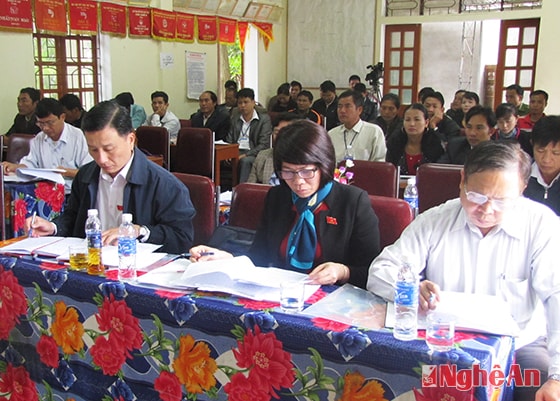 Các đại biểu tham dự buổi tiếp xúc cử tri